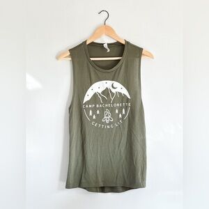 Green Camp Bachelorette Tank  - Size Medium